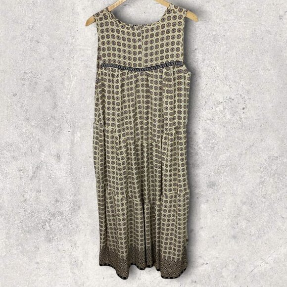 Nordstrom Max Studio Print Sleeveless Tiered Midi Dress Size Large Lightweight L - Picture 13 of 13
